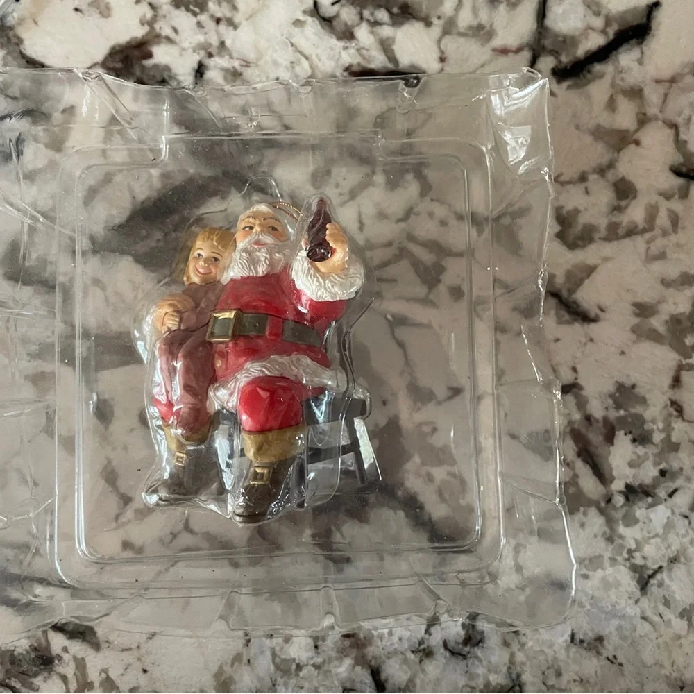 The Coca Cola Company Santa Christmas Ornament 1995 Santa Holding Child & Coke